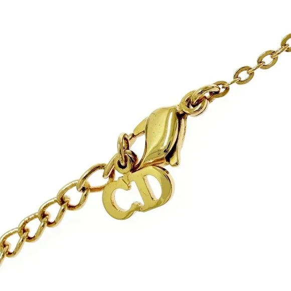Dior Rhinestone Emblem Necklace - Picture 5 of 7